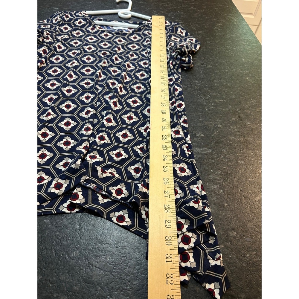 Buffalo Creek Womens Geometric Handkerchief Hem Tunic Navy 3/4 Sleeve size Med - Picture 6 of 9
